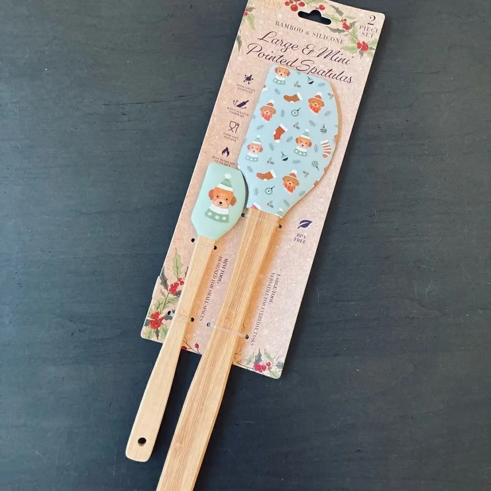 Christmas Dogs 2-pc Silicone Spatulas Set